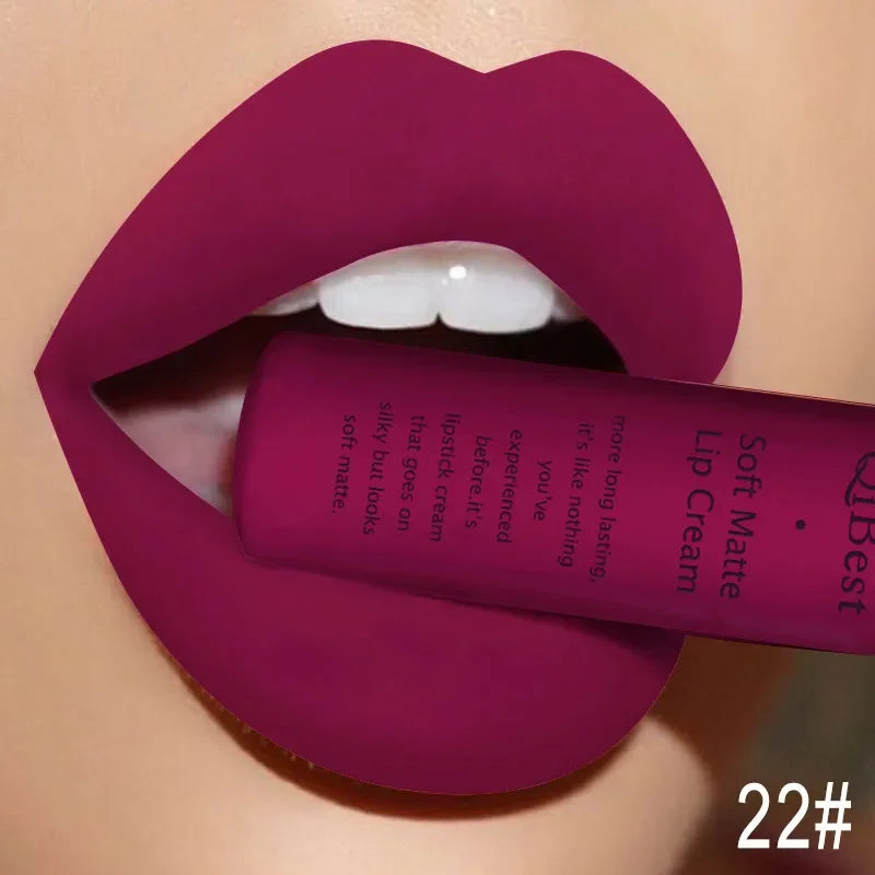 Matte Liquid Lipstick Waterproof Long Lasting Sexy Velvet Lip Gloss Nude Pigment Red Black Women Beauty Makeup Cosmetics