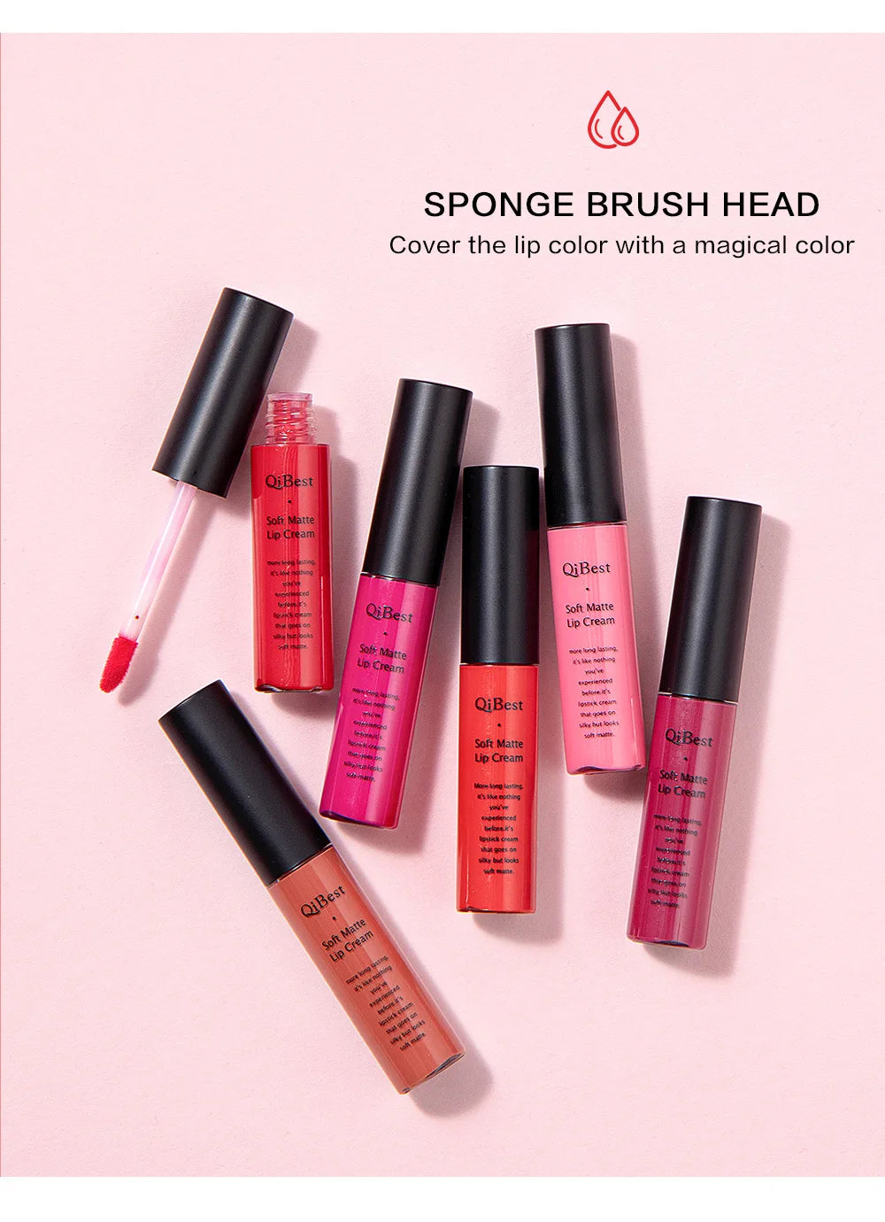 Matte Liquid Lipstick Waterproof Long Lasting Sexy Velvet Lip Gloss Nude Pigment Red Black Women Beauty Makeup Cosmetics